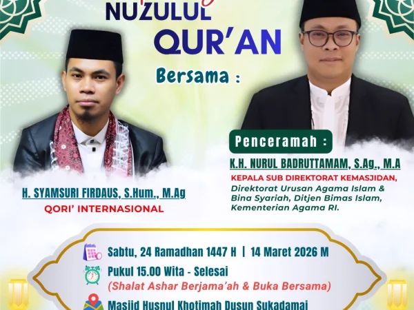 Panitia PHBI Masjid Husnul Khotimah Undang Qori' Internasional dan dari Kementerian Agama RI dalam Nuzulul Qur'an 1447 H